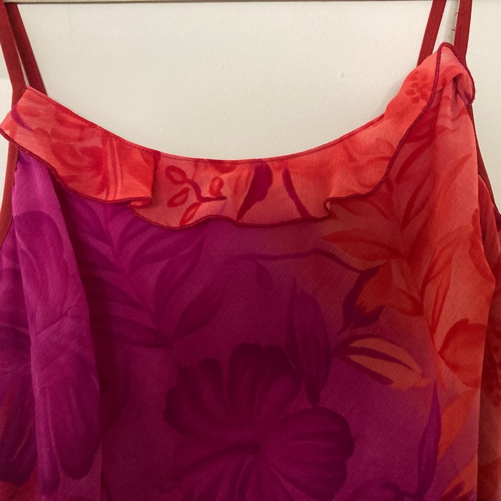Vintage Arden B Dress Bright Floral Red Pink, Purple &OrangeMulticolored Style - Picture 4 of 12